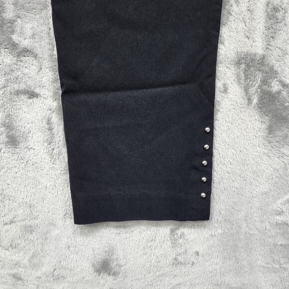 Counterparts Pants Women 8 Black High Rise Pull On Skinny Studded Slit Hem Ankle - Picture 3 of 13